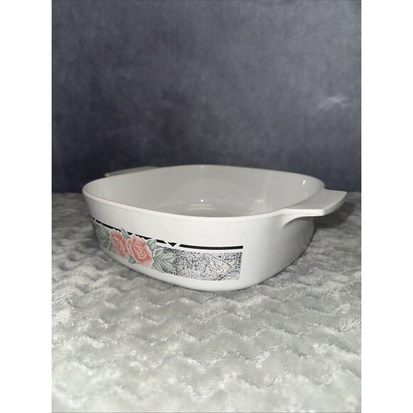 Vintage Corning Ware Silk and Roses A-2-B 2 Liter Casserole Dish - Picture 2 of 7